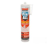 Soudal Fix ALL High Tack Invisible Hybrid Polymer Sealant Adhesive Clear Super Strong Adhesive SMX Cartridge (290ml)
