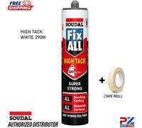 Soudal Fix ALL High Tack White 290ml Strong Hybrid Adhesive Sealant + Tape