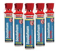 Soudal Hand Held Expanding Foam - Soudafoam PU Gap Filler with Genuis Gun - 5 Pack