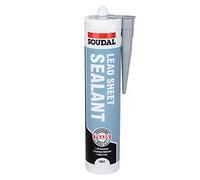 Soudal Lead Sheet Sealant | Low Modulus Neutral Cure Silicone, Non-staining Weather-Resistant - Suitable for Roofing Joints and Joints on Gutters - 290ml - Grey