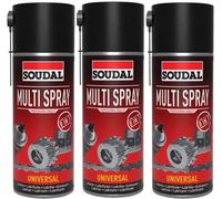 Soudal Multi Spray, 400ml, Dose, Universalspray mit 8-facher Wirkung: Schmiermittel, Rostlöser, Reiniger, Kriechöl, Kontaktspray, Feuchtigkeitsverdränger, Antischockspray, Korrosionsschutzspray