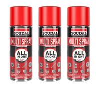 Soudal Multi Spray, 400ml, Dose, Universalspray mit 8-facher Wirkung: Schmiermittel, Rostlöser, Reiniger, Kriechöl, Kontaktspray, Feuchtigkeitsverdränger, Antischockspray, Korrosionsschutzspray