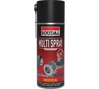 Soudal Multi Spray, 400ml, Dose, Universalspray mit 8-facher Wirkung: Schmiermittel, Rostlöser, Reiniger, Kriechöl, Kontaktspray, Feuchtigkeitsverdränger, Antischockspray, Korrosionsschutzspray