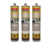 Soudal Parquet and Timber Sealant Light Oak Premium Finish 290ml - Pack of 3