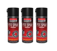 Soudal PTFE Spray Dry Lubricant for Hinges, Locks & Tools 400ML - Pack of 3