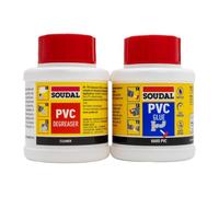 Soudal PVC Degreaser & Solvent Weld Kit for Waste & Soil Pipe (2 x 250ml)