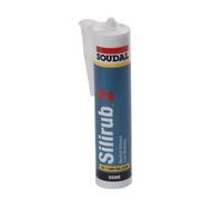 Soudal Silirub 2 Silicone Sealant Seal Neutral Low Modulus Window Glass Very Fast Skinning and Final Cure - Suitable for Glazing and Joints Works - 300ml (Black)