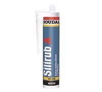 Soudal Silirub A | General Purpose Acetoxy Silicone Sealant, Primerless Adhesion on Traditional Materials - Suitable for Sanitary, Construction and Industrial Application - 295ml - Clear