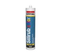 Soudal Silirub Color Colour Oxime Neutral Cure Premium Silicone Sealant Cartridge 300ml For Internal & External Works Bathrooms, Kitchens, Flooring, Windows & Doors (RAL7022 (Umbra Grey), 300ml)