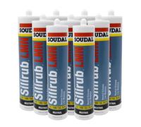 Soudal Silirub LMN All Purpose Silicone Low Modulus Neutral Cure (9 Pack) - Pebble Grey