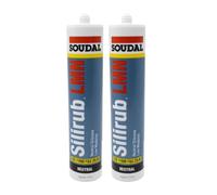 Soudal Silirub LMN Low Mod All Purpose Neutral Silicone (x2) - Agate Grey