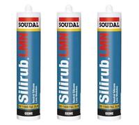 Soudal Silirub Lmn Neutral Silicone - 300Ml - White (Pack Of 3)