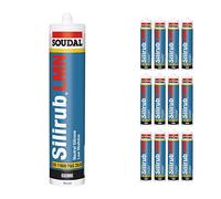 Soudal Silirub LMN Silicone Sealant Low Modulus Neutral Cure All Purpose (310ml, 12 Pack) - Bronze