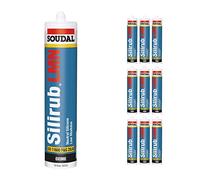 Soudal Silirub LMN Silicone Sealant Low Modulus Neutral Cure All Purpose (310ml, 9 Pack) - Brilliant White