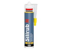 Soudal SILIRUB N | Primerless Adhesion, Permanently elastic Silicone & Low Modulus Neutral Cure Silicone Sealant for Glazing, Construction, and Industrial Sealing - 300ml - Teak