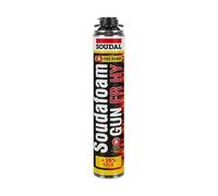Soudal Soudafoam FR HY High +25% Yield Gun Grade Fire Resistant Foam PU Gunfoam Pink 750ml Canister One Component Expanding Polyurethane Foam Filler