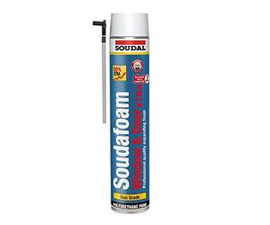 Soudal Soudafoam Window and Door Xtra Gun Grade Polyurethane Expanding Foam Filler | Excellent Thermal and Acoustic Insulation - Ideal for Filling Around PVCu, Aluminium and Wooden Windows - 750ml