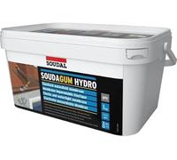 Soudal Soudagum Hydro Waterproofing Protective Membrane Repair Kit Grey 1kg Contains Two Foil Bags Of 500g Soudagum Hydro, Bucket, Brush, Reinforcing Non-Woven Fleece 15x30cm Pair Disposable Gloves.