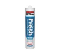 Soudal Stay Fresh Acetoxy Acetic curing Sanitary Silicone Sealant Colours 200ml, PREMIUM QUALITY, multi-use, Low Modulus, Food Safe, XS1 fungicide (Ice White)