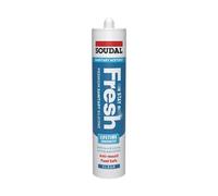Soudal Stay Fresh Acetoxy Acetic curing Sanitary Silicone Sealant Colours 200ml, PREMIUM QUALITY, multi-use, Low Modulus, Food Safe, XS1 fungicide (Clear)
