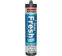 Soudal White Silicone-Based Bathroom & Kitchen Cartridge Sanitary Sealant, 290Ml