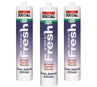 Soudal Stay Fresh Anti Mould Silicone Sealant 300ml - White - 3 Pack