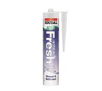 Soudal Stay Fresh | Premium Sanitary Anti-Mould Acetoxy Cure Silicone - Suitable for Sealing Sanitary, Construction, and Industrial Applications - 290ml - Clear