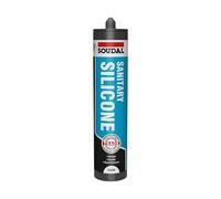 Soudal Trade Bathroom & Kitchen Acetoxy Curing Silicone Low Modulus Sanitary Sealant Cartridge 290ml High Quality anti-Fungicidal Agent, Flexible, Waterproof, Fast curing & Mould Resistant (White)