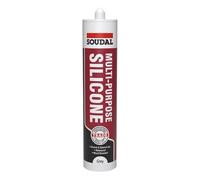 Soudal Trade Multi Purpose Silicone Sealant Mould Resistant Waterproof 270ml Acetoxy For Glass, Metals, Wood And Ceramic Tiles All Weather Use, Flexible (Grey, 270ml)