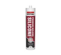Soudal Trade Premium Building Silicone Sealant Cartridge Neutral Cure Interior Door Window Sealing Tube Low Modulus 290ml (White)