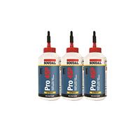 Soudal Wood Glue Pro 45P, Polyurethane Glue Waterproof D4 Glue, 750 ml, Pack of 3