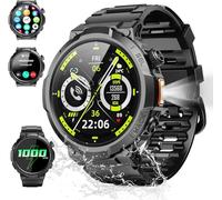 Soudorv 1.53" HD Military Smart Watch, 1000 mAh Battery, Flashlight | Fitness Watch for Men, Answer/Make Call, IP68 Waterproof, 110+ Sports, Heart Rate Monitor, Sleep Tracking, Android iOS
