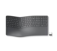 Soueto Ergonomic Wireless Keyboard with Wrist Rest, 2.4GHz Full Size Split Ergo Computer Keyboard with Wave Keys, Comfortable Natural Typing, Compatible with Windows