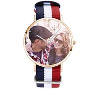 SOUFEEL Custom Photo Watch for Women Men - Personalized Engraved Watch with Name Customized Unique Wrist Watches Classic Personalized Gift for Him Family Boyfriend Girlfriend