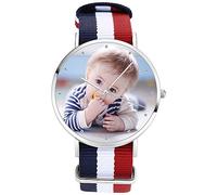 SOUFEEL Custom Photo Watch for Women Men - Personalized Engraved Watch with Name Customized Unique Wrist Watches Classic Personalized Gift for Him Family Boyfriend Girlfriend
