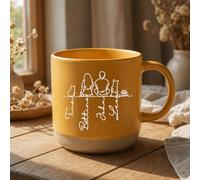 SOUFEEL Personalised Pet Character Silhouette Mug - Custom Coffee Mug with Name, 12oz Ceramic Line Art Dog Cat Portrait Coffee Cup, Birthday Memorial Gift for Pet Lovers, Mom, Dad - 5 Color Options