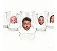 SOUFEEL Personalised Shot Glass, Custom Portrait Birthday Gift Funny Glassware for Special Present Party, Favor Vodka Glass with Face Laugh, 1.5Oz (2PCS)