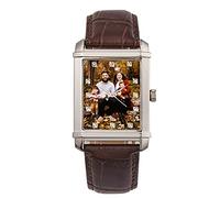 SOUFEEL Personalized Engraved Watch Custom Photo Watch for Women Men with Name Customized Unique Wrist Watches Stainless Steel Personalized Gift for Him Family Boyfriend Girlfriend Black