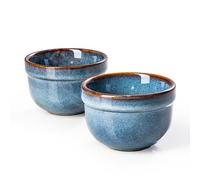 Soufflé Dishes, 6 oz Baking Dishes Ramekins Set of 2, Baking Bowl Set for Custard, Pudding, Souffle Cups, Oven/Dishwasher Safe