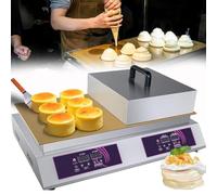Souffle Maker Machine, Electric Nonstick Pancake and Muffin Maker, Stainless Steel with 60-240℃ Temperature Control for Home and Restaurant Cooking