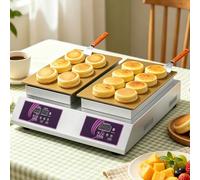 Souffle Pancake Maker, Electric Non-Stick Double-Head Machine with Temperature Control for Home Kitchen, Bakery, and Snack Bar, Commercial Quality Stainless Steel