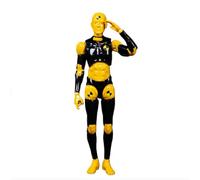SOUFORCE 1/12 Scale Male Figure Body 6in Flexible Black Testman Crash Test Dummy Action Figure Doll Miniature Figure Collection