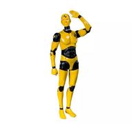 SOUFORCE 1:12 Scale Male Figure Body 6in Flexible Yellow Testman Crash Test Dummy Action Figure Doll Miniature Figure Collection