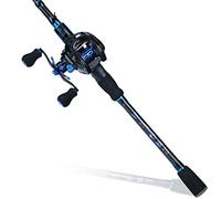 Sougayilang Baitcaster Combo Fishing Rod and Reel Combo, Ultra Light Baitcasting Fishing Reel for Travel Saltwater Freshwater and Beginner-6ft with Left Hand Reel