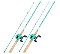 Sougayilang Baitcasting Fishing Rod Combo, 2-Piece 5-Foot 6-Inch Graphite & Fiberglass Rod, Durable and Strong, Quickset Anti-Reverse Fishing Reel (2Pack) (PLQB-BLUE-2PCS)