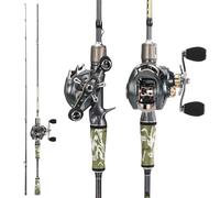 Sougayilang BD Fishing Rod and Reel Combos, Spinning & Casting Fishing Combo,30Ton+24Ton Graphite 2 Pc Fishing Poles with SuperPolymer Handle, “S” Style Hook Keeper(1 Pack)