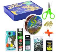 Sougayilang Carp Fishing Tackle 9 Tools Set - PVA Mesh Refill Bag, Knot Puller,Baiting Tools, Carp Fishing Rigs, Swivel Anti-Tangle Sleeves,Nylon Line,Scissors