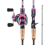 Sougayilang Casting Fishing Rod and Reel Combo, 1.8m/2.1m MH Fishing Pole with Baitcasting Reel Combo, 2-Section Baitcaster Combo-21A150-L