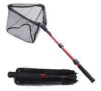 Sougayilang Fishing Net Fish Landing Net, Foldable Collapsible Telescopic Pole, Durable Nylon Material Mesh, Safe Fish Catching or Releasing-RSJ115CM