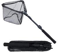 Sougayilang Fishing Net Fish Landing Net, Foldable Collapsible Telescopic Pole, Nylon Material Mesh, Safe Fish Catching or Releasing-BLJ95CM
